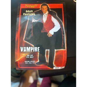 Adult Vampire Costume Shirt Cape & Vest Spirit Halloween One Size Fits Most